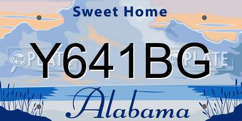 Y641BG Alabama License Plate