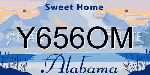 Y656OM Alabama License Plate