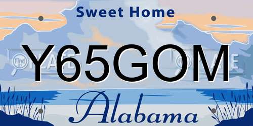 Y65GOM Alabama License Plate