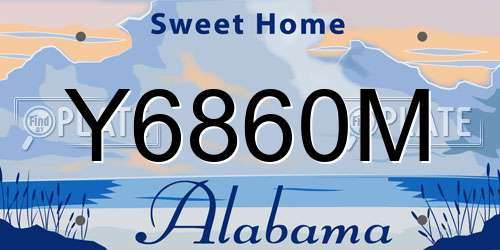 Y6860M Alabama License Plate