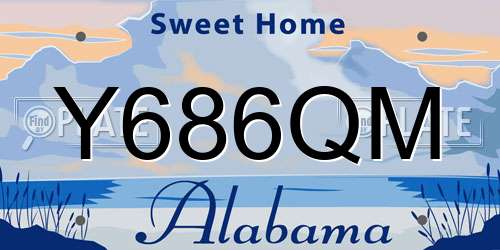 Y686QM Alabama License Plate