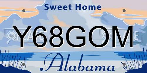 Y68GOM Alabama License Plate