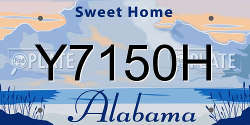 Y7150H Alabama License Plate