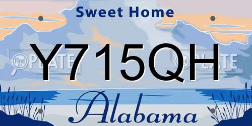 Y715QH Alabama License Plate