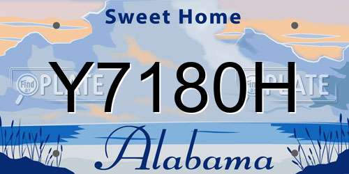 Y7180H Alabama License Plate