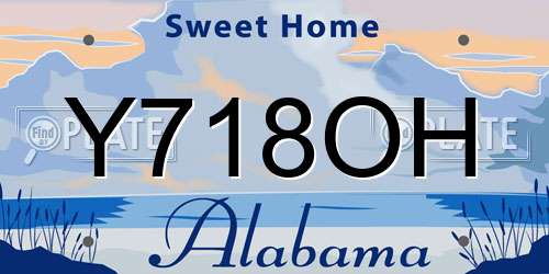 Y718OH Alabama License Plate
