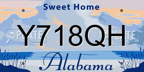 Y718QH Alabama License Plate