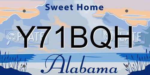 Y71BQH Alabama License Plate