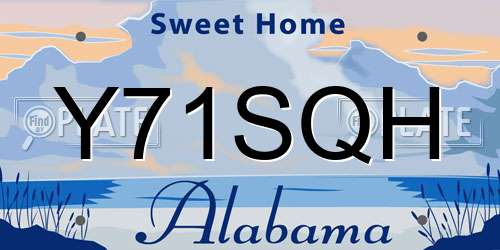 Y71SQH Alabama License Plate