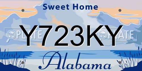 Y723KY Alabama License Plate
