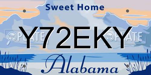 Y72EKY Alabama License Plate