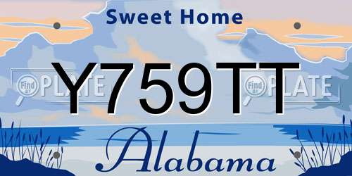 Y759TT Alabama License Plate