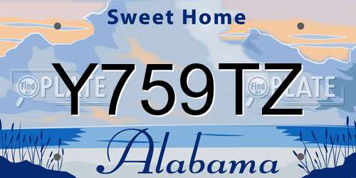 Y759TZ Alabama License Plate