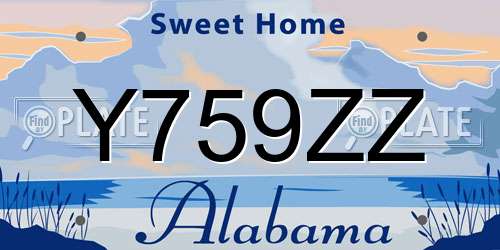Y759ZZ Alabama License Plate