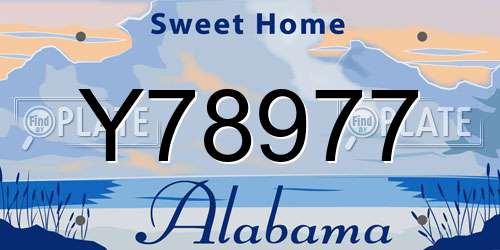 Y78977 Alabama License Plate