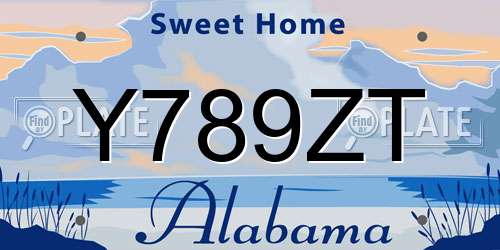 Y789ZT Alabama License Plate