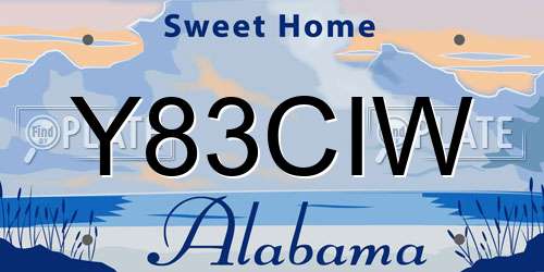 Y83CIW Alabama License Plate
