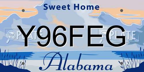 Y96FEG Alabama License Plate