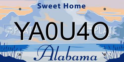 YA0U4O Alabama License Plate