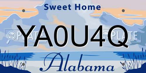YA0U4Q Alabama License Plate