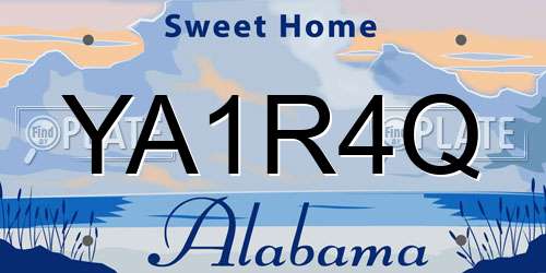 YA1R4Q Alabama License Plate