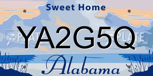 YA2G5Q Alabama License Plate