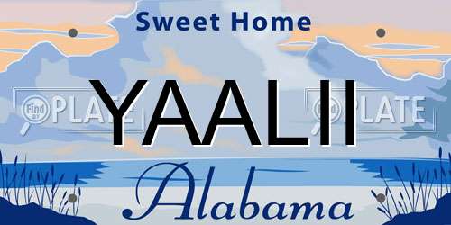 YAALII Alabama License Plate