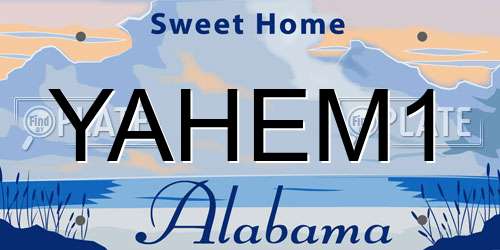 YAHEM1 Alabama License Plate