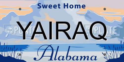 YAIRAQ Alabama License Plate
