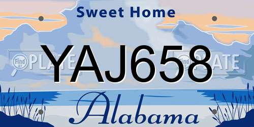 YAJ658 Alabama License Plate