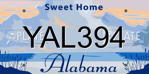 YAL394 Alabama License Plate