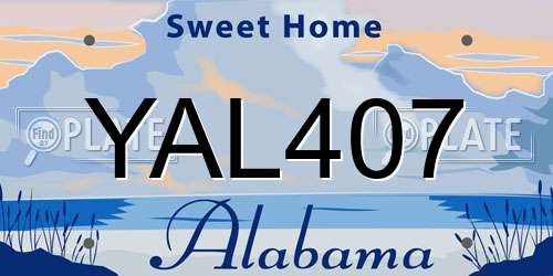 YAL407 Alabama License Plate