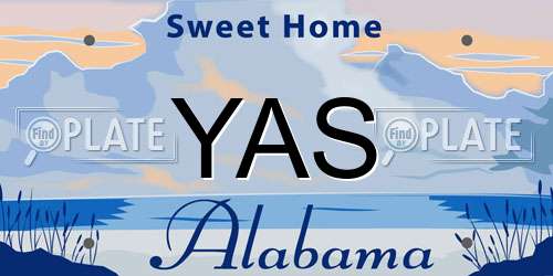 YAS Alabama License Plate