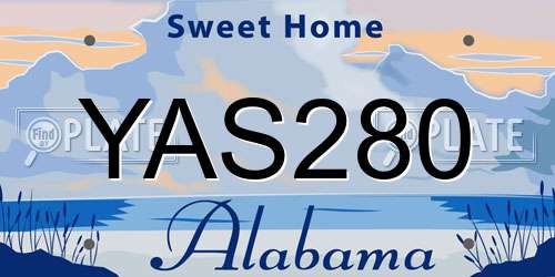YAS280 Alabama License Plate
