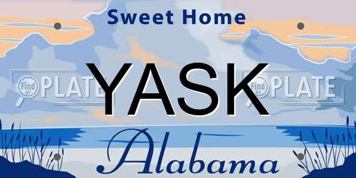 YASK Alabama License Plate