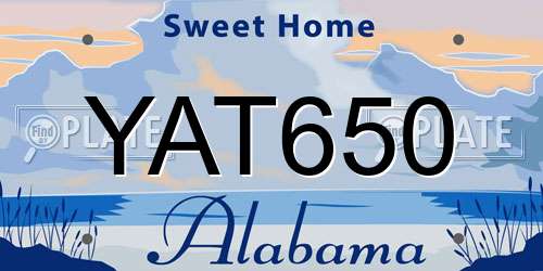 YAT650 Alabama License Plate