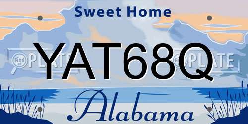 YAT68Q Alabama License Plate