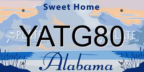 YATG80 Alabama License Plate