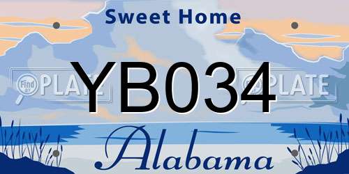 YB034 Alabama License Plate