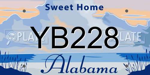 YB228 Alabama License Plate