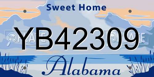 YB42309 Alabama License Plate