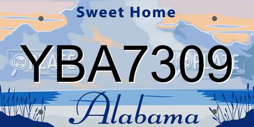 YBA7309 Alabama License Plate