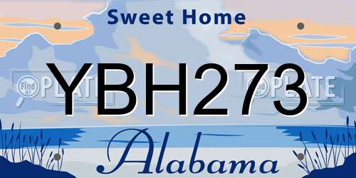 YBH273 Alabama License Plate