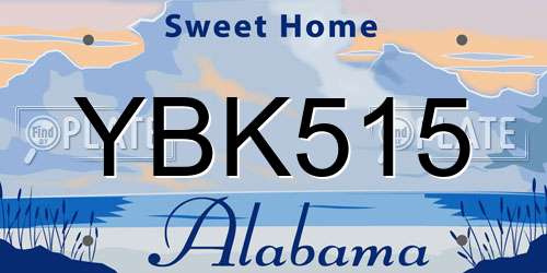 YBK515 Alabama License Plate