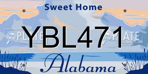 YBL471 Alabama License Plate