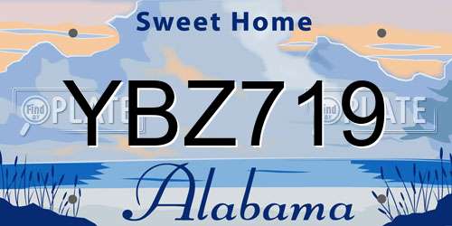 YBZ719 Alabama License Plate