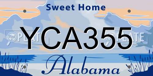 YCA355 Alabama License Plate