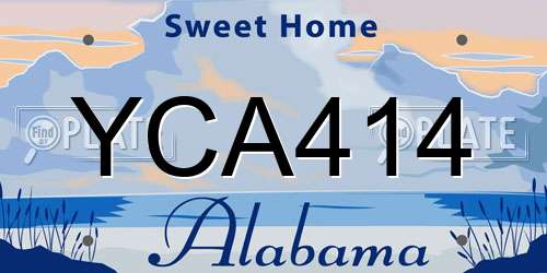 YCA414 Alabama License Plate