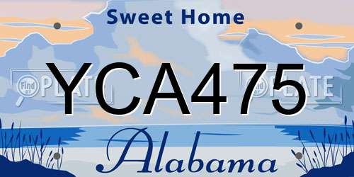 YCA475 Alabama License Plate