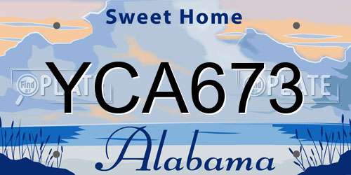 YCA673 Alabama License Plate